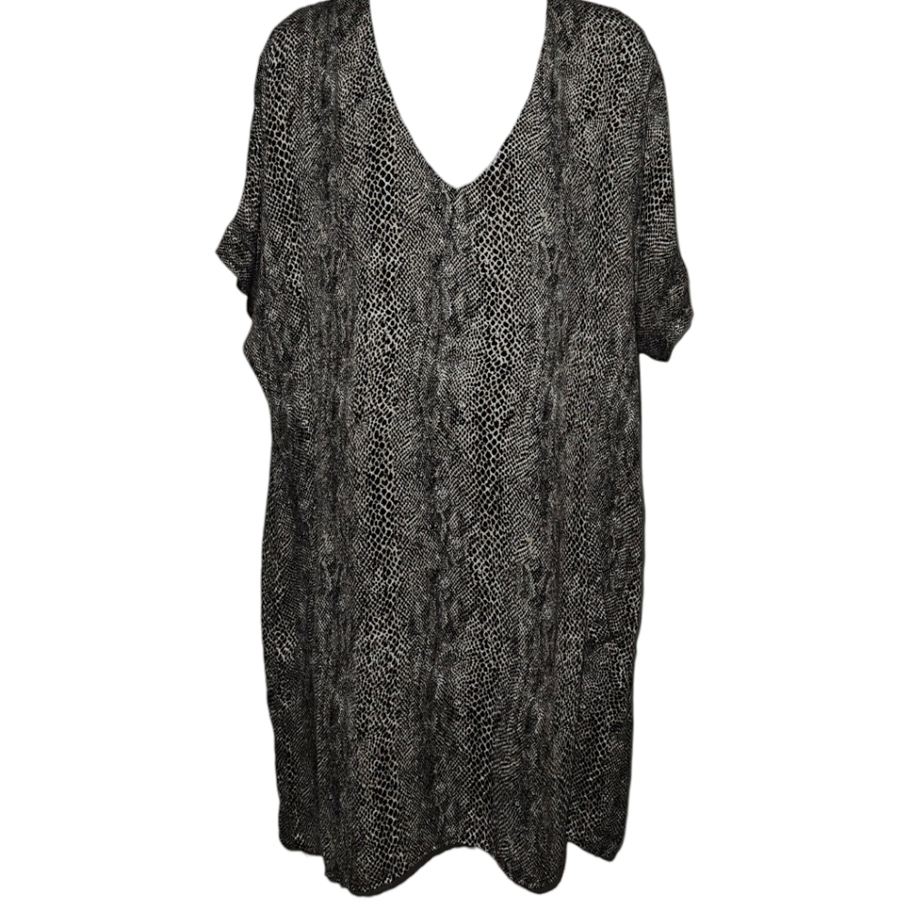 NWT Peyton Jensen Evereve Snakeskin Printed Short Sleeve Dress W/ Pockets